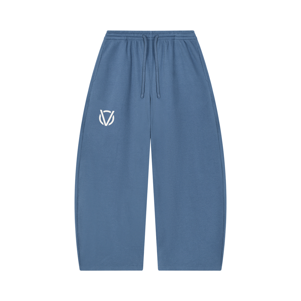 Unisex Waffle Barrel Leg Pants